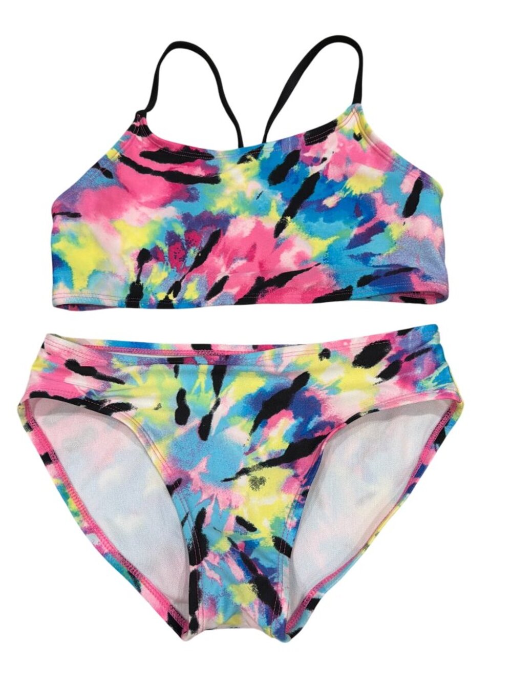 Art Class Girls Tie-Dye Two-Piece Swimsuit With Strappy Back Size L (10/12)
